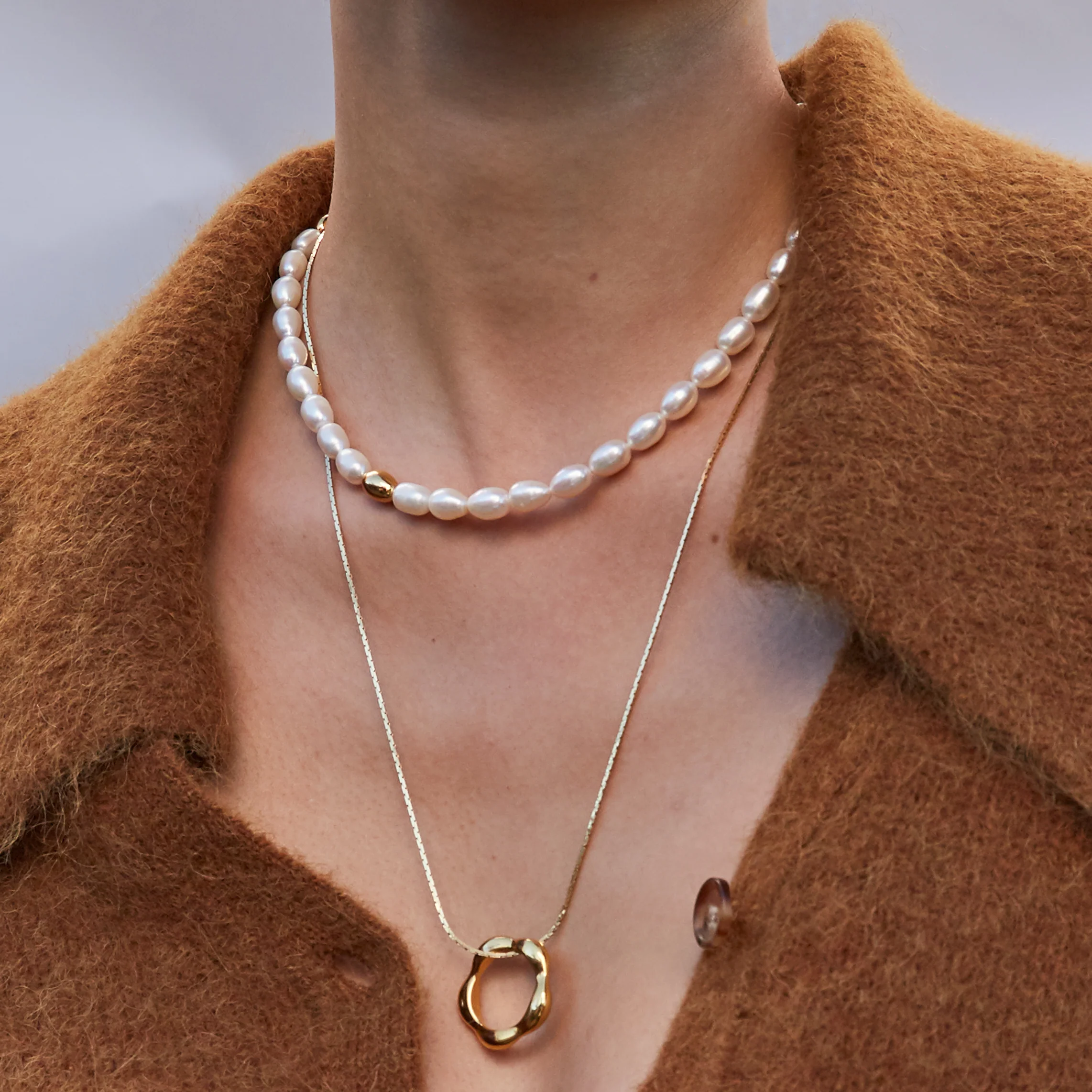 Muse Pearl Collar - Gold - Image 7