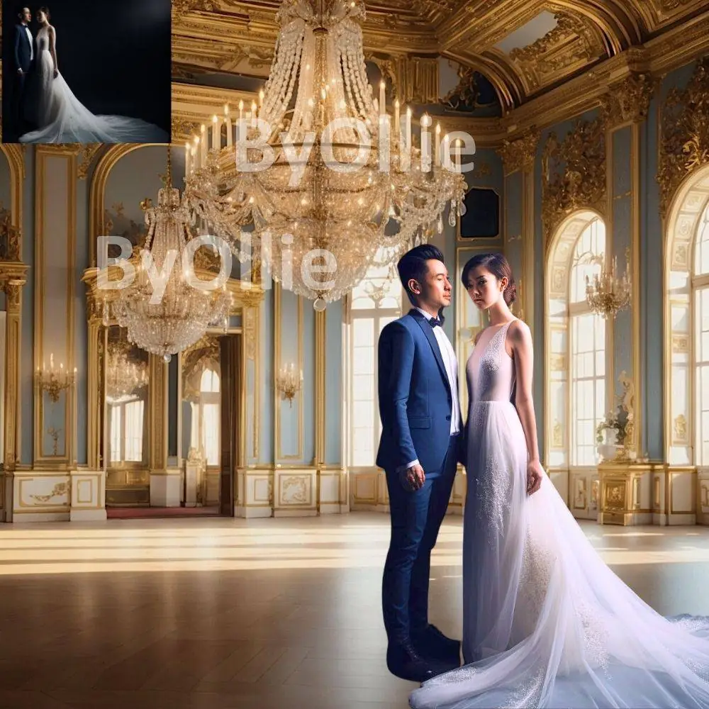 16 Mansion Luxe Luxury Dream Ballroom Royal Castle Photo Wedding Maternity Backgrounds Digital Texture Photography Studio Backdrops Overlays - Image 6