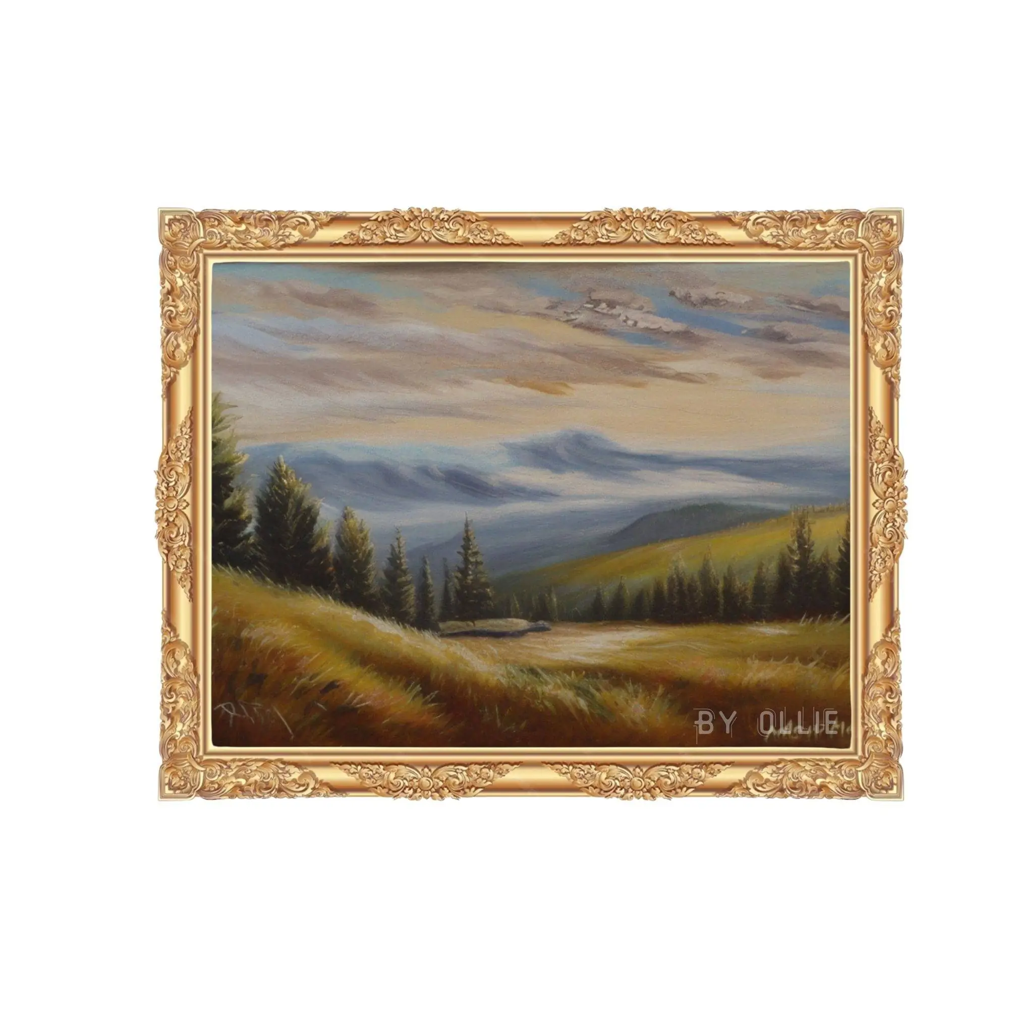 Rustic Mountain Oil Painting | Vintage Landscape Digital Print | Downloadable PRINTABLE | Digital Art | Digital Painting - Image 7