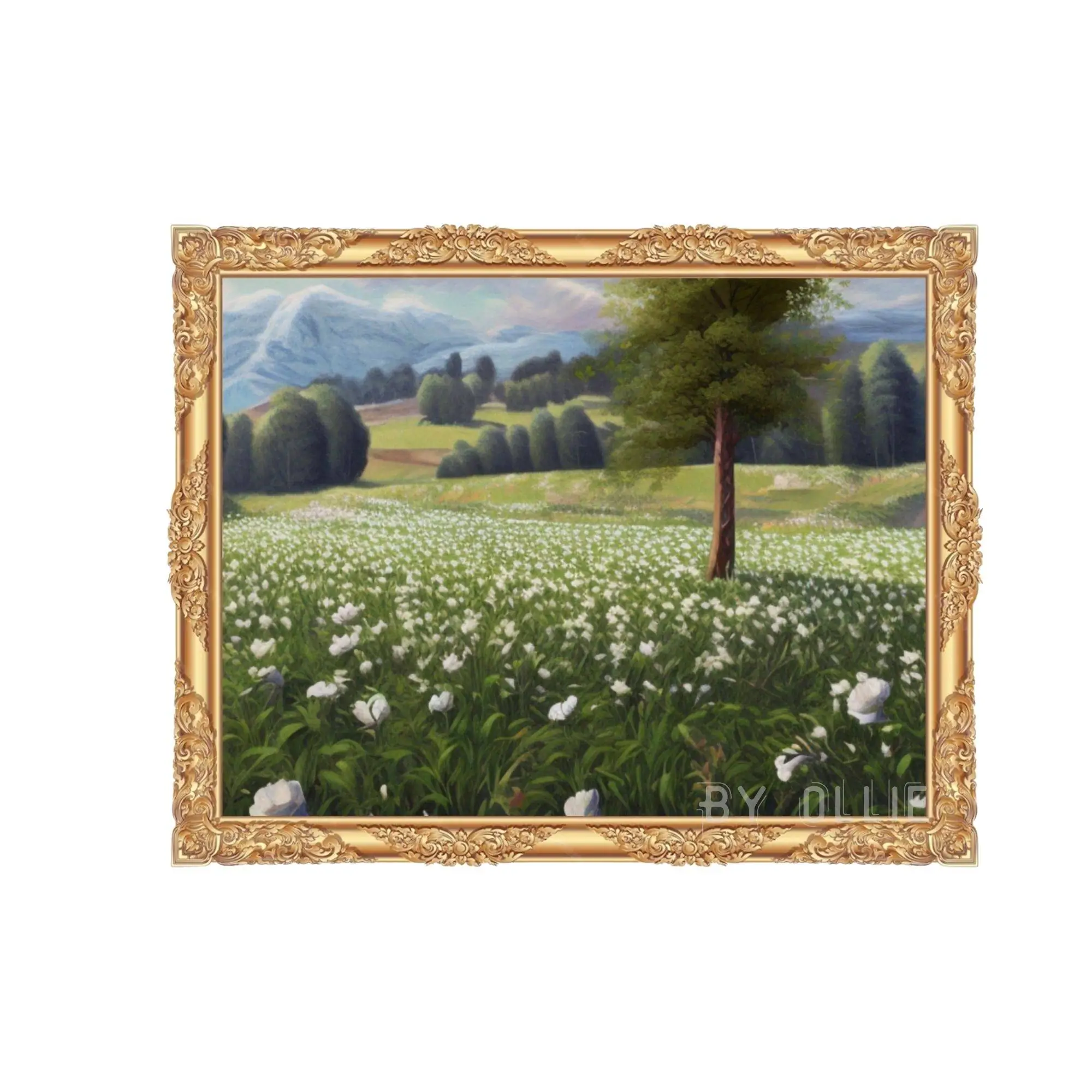PRINTABLE Landscape Art | Vintage Print Country Meadow Landscape Painting | Digital Download | Digital Wall Art | Digital Painting - Image 3