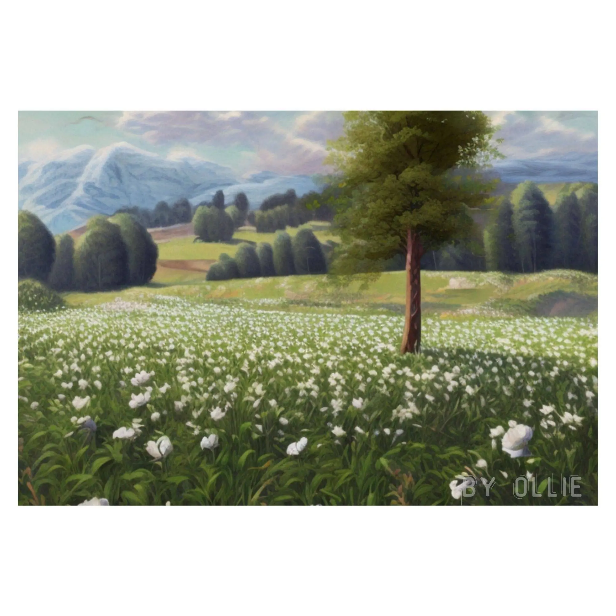 PRINTABLE Landscape Art | Vintage Print Country Meadow Landscape Painting | Digital Download | Digital Wall Art | Digital Painting - Image 4