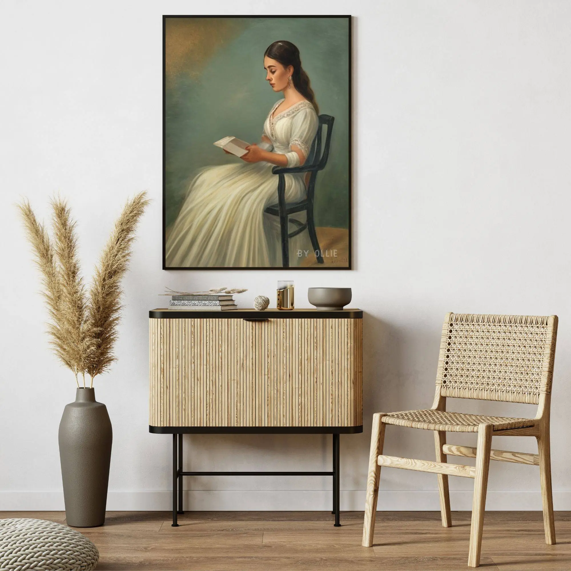 Wall Art Antique Portrait Woman Reading Painting Vintage Print Bedroom Wall Decor Digital PRINTABLE Young Girl Reading Digital Wall Art - Image 6