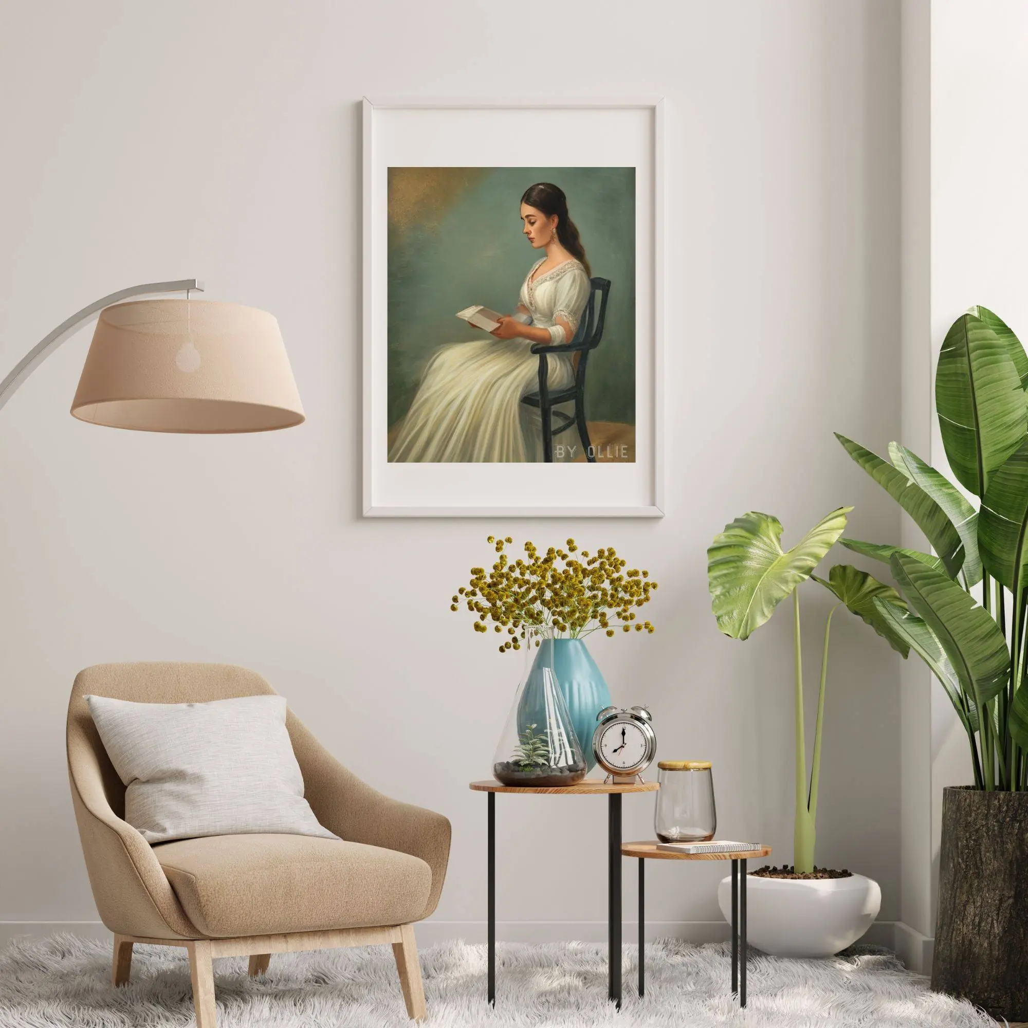 Wall Art Antique Portrait Woman Reading Painting Vintage Print Bedroom Wall Decor Digital PRINTABLE Young Girl Reading Digital Wall Art - Image 7