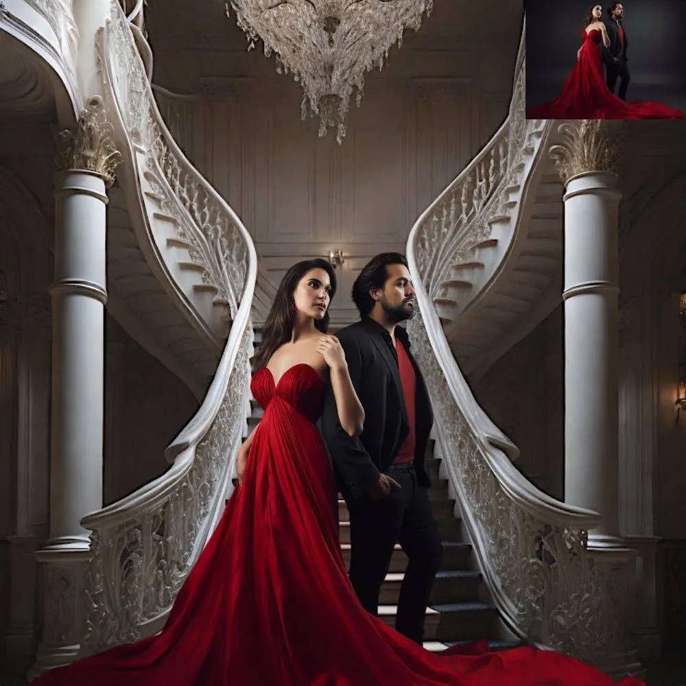 16 Luxe Luxury Ballroom Mansion Royal Castle Grand Stairs Wedding Maternity Digital Backgrounds Texture Photograph Studio Backdrops Overlays - Image 4