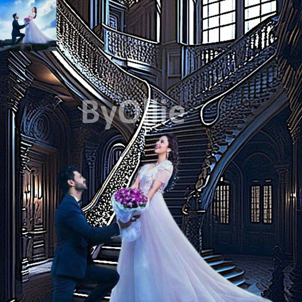 16 Luxe Luxury Ballroom Mansion Royal Castle Grand Stairs Wedding Maternity Digital Backgrounds Texture Photograph Studio Backdrops Overlays - Image 5