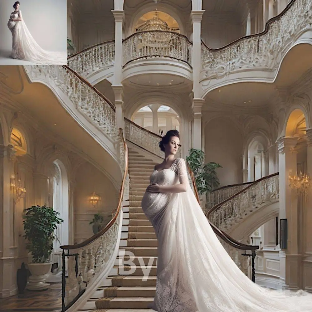 16 Luxe Luxury Ballroom Mansion Royal Castle Grand Stairs Wedding Maternity Digital Backgrounds Texture Photograph Studio Backdrops Overlays - Image 7
