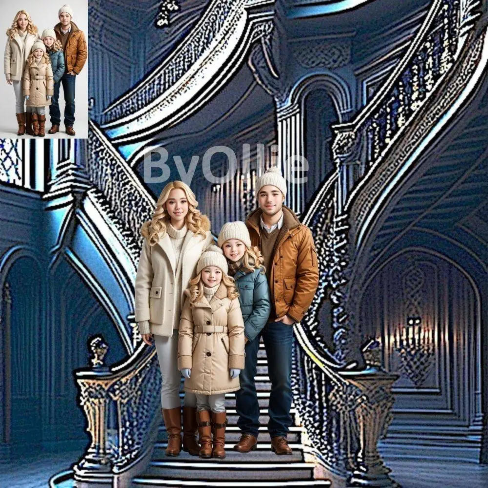 16 Luxe Luxury Ballroom Mansion Royal Castle Grand Stairs Wedding Maternity Digital Backgrounds Texture Photograph Studio Backdrops Overlays - Image 9