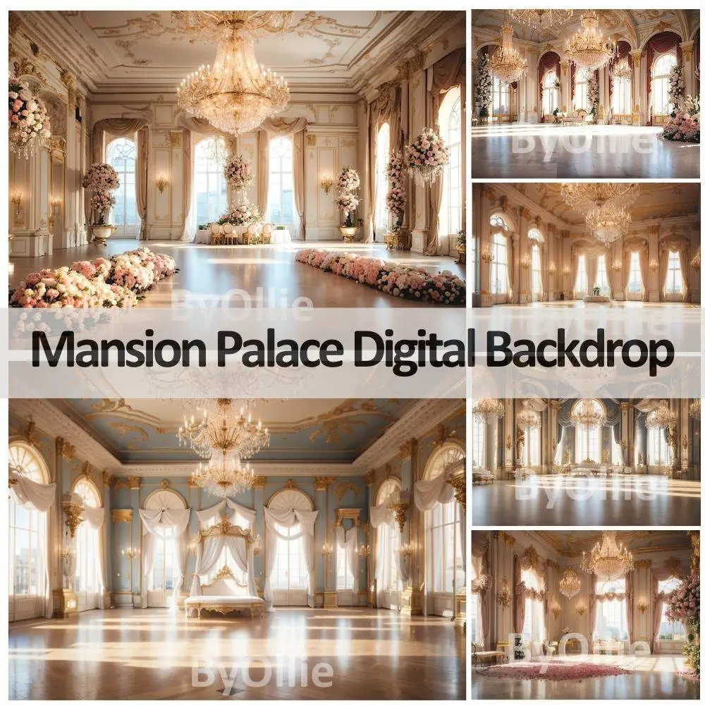 16 Digital Mansion Backdrops for Debutante Luxury Scenes Instant Download Royal Castle Scenes Virtual meetings Customizable Backgrounds - Image 2