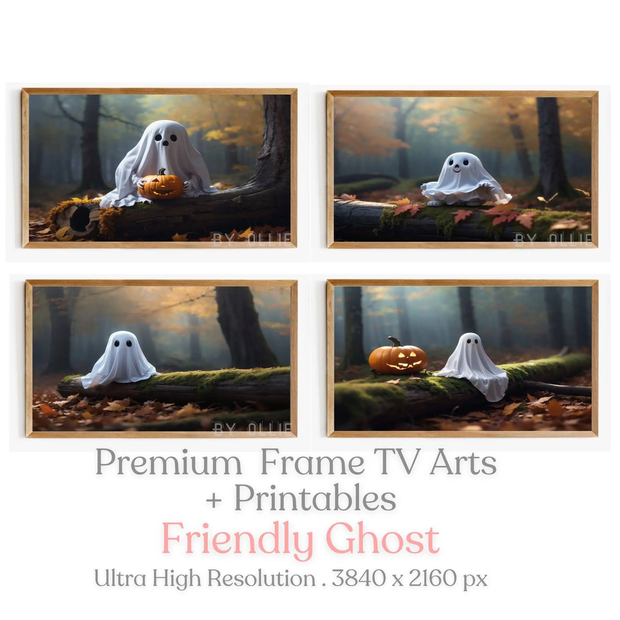 Halloween Samsung Frame TV Art Wildflower Field TV Ghost Vintage Fall landscape Halloween Frame TV art Autumn spooky painting art TV78 - Image 2
