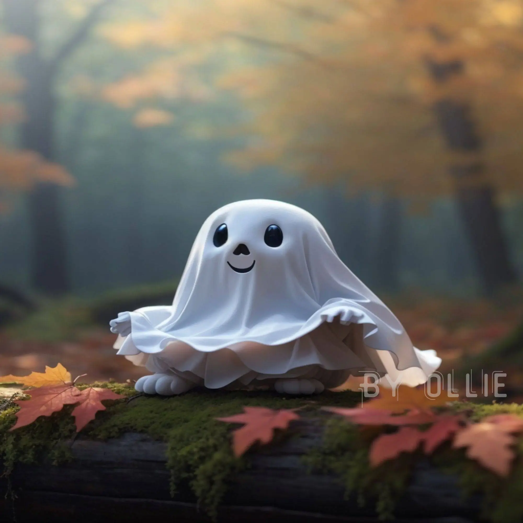 Halloween Samsung Frame TV Art Wildflower Field TV Ghost Vintage Fall landscape Halloween Frame TV art Autumn spooky painting art TV78 - Image 3