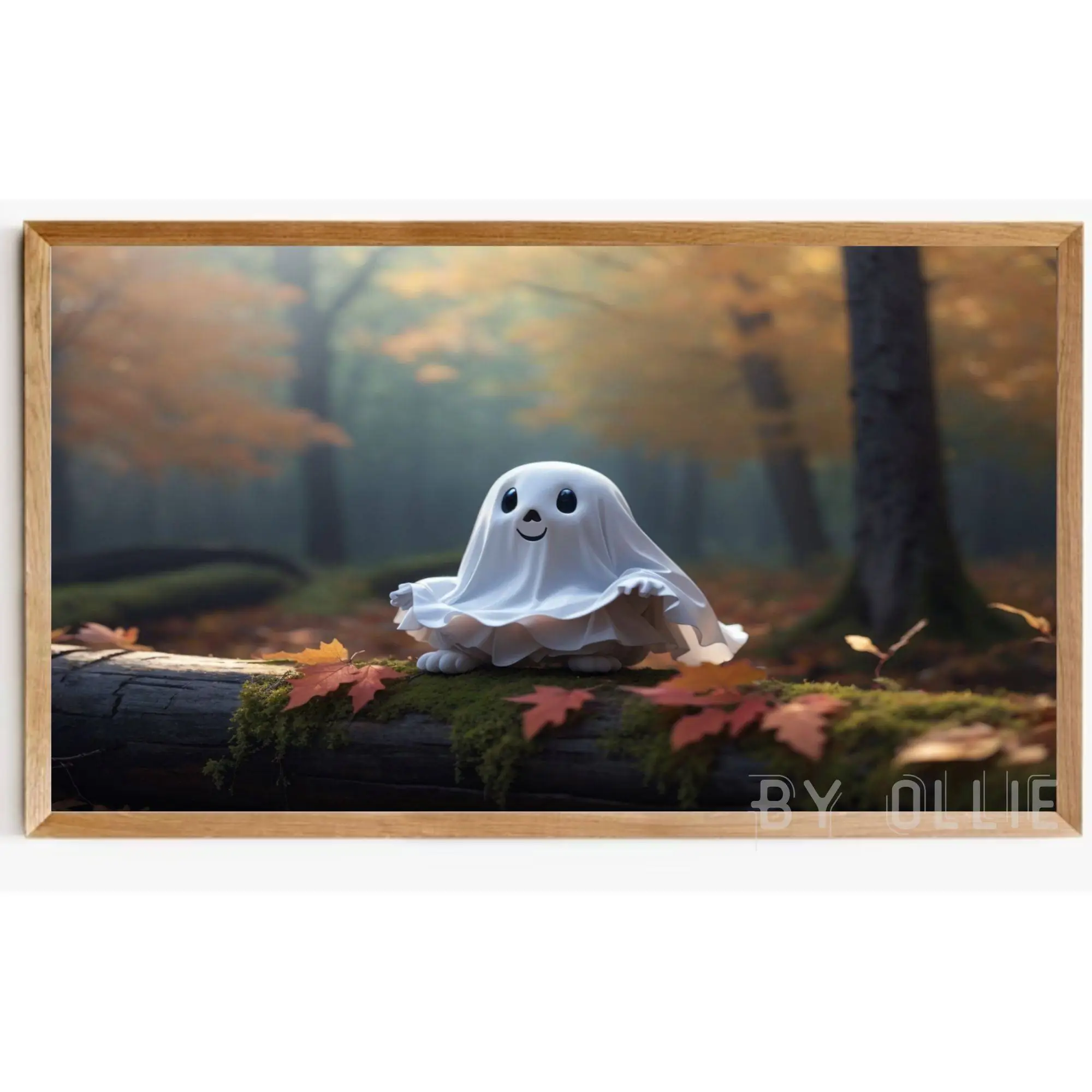 Halloween Samsung Frame TV Art Wildflower Field TV Ghost Vintage Fall landscape Halloween Frame TV art Autumn spooky painting art TV78 - Image 4