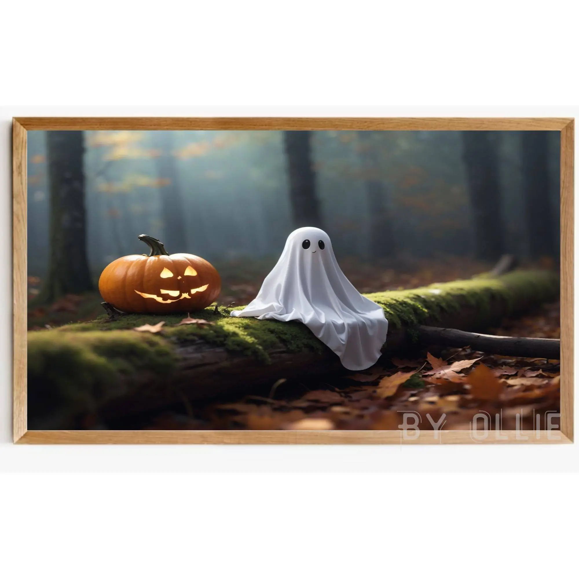 Halloween Samsung Frame TV Art Wildflower Field TV Ghost Vintage Fall landscape Halloween Frame TV art Autumn spooky painting art TV78 - Image 5