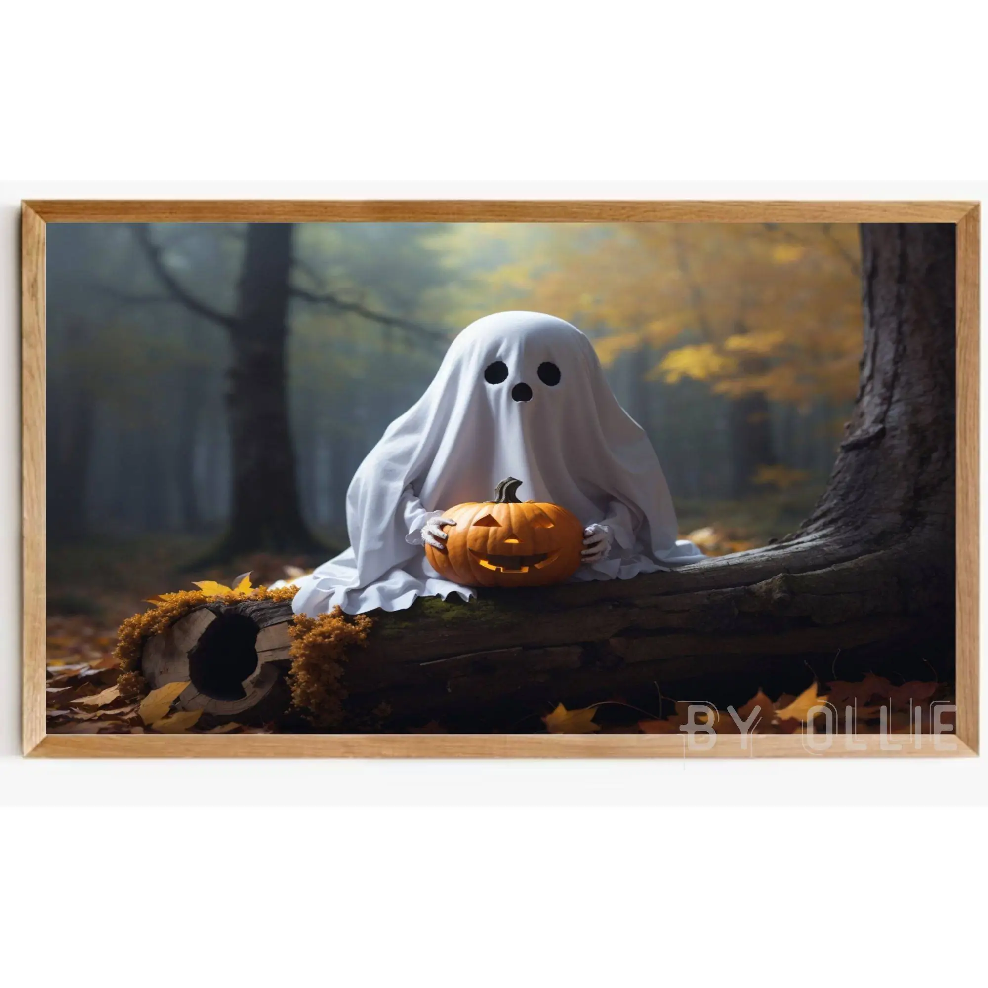 Halloween Samsung Frame TV Art Wildflower Field TV Ghost Vintage Fall landscape Halloween Frame TV art Autumn spooky painting art TV78 - Image 6