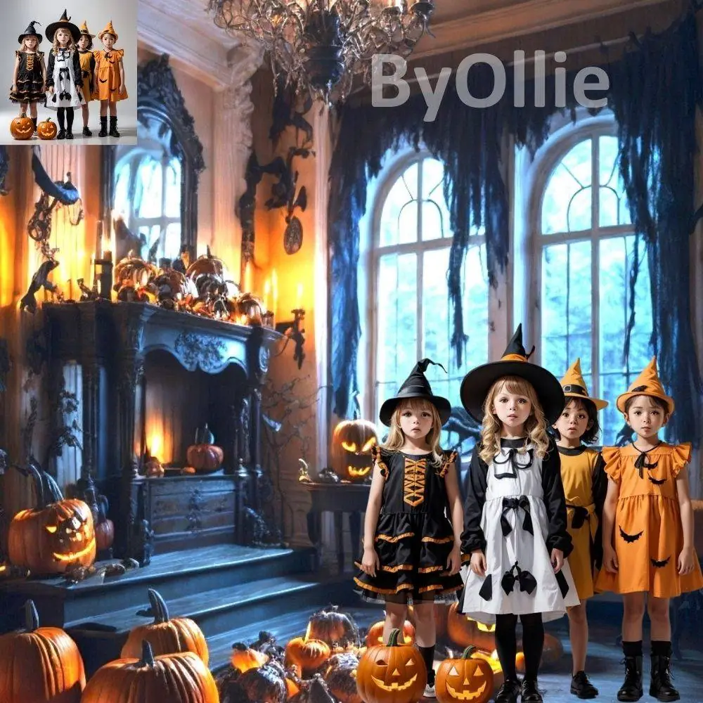 12 Halloween Haunted Creepy Scary Rooms Gothic Spooky Trick or Treat Studio CG Castle Digital Backdrops Pumpkin Backgrounds Photo Overlays - Image 4