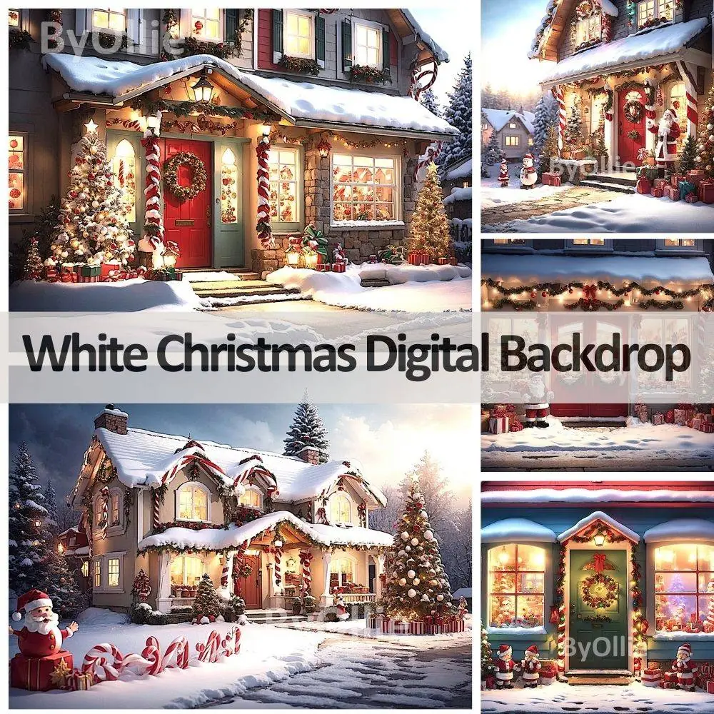 14 christmas town village christmas tree christmas house backdrop digital backdrops northpole candy backgrounds winter wonderland bloggers - Image 3