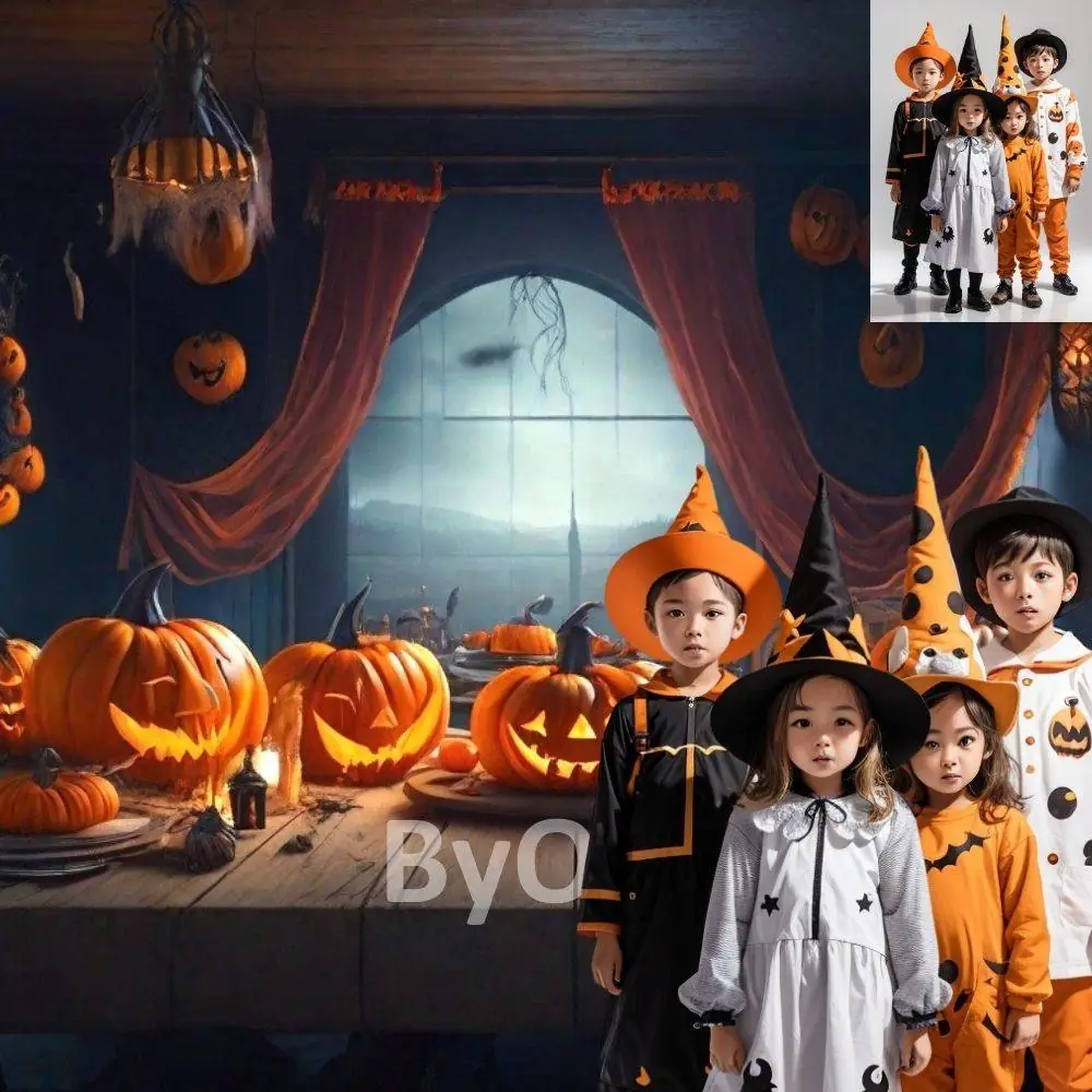 9 Halloween Haunted Creepy Scary Rooms Gothic Spooky Trick or Treat Studio CG Castle Digital Backdrops Pumpkin Backgrounds Photo Overlays - Image 9