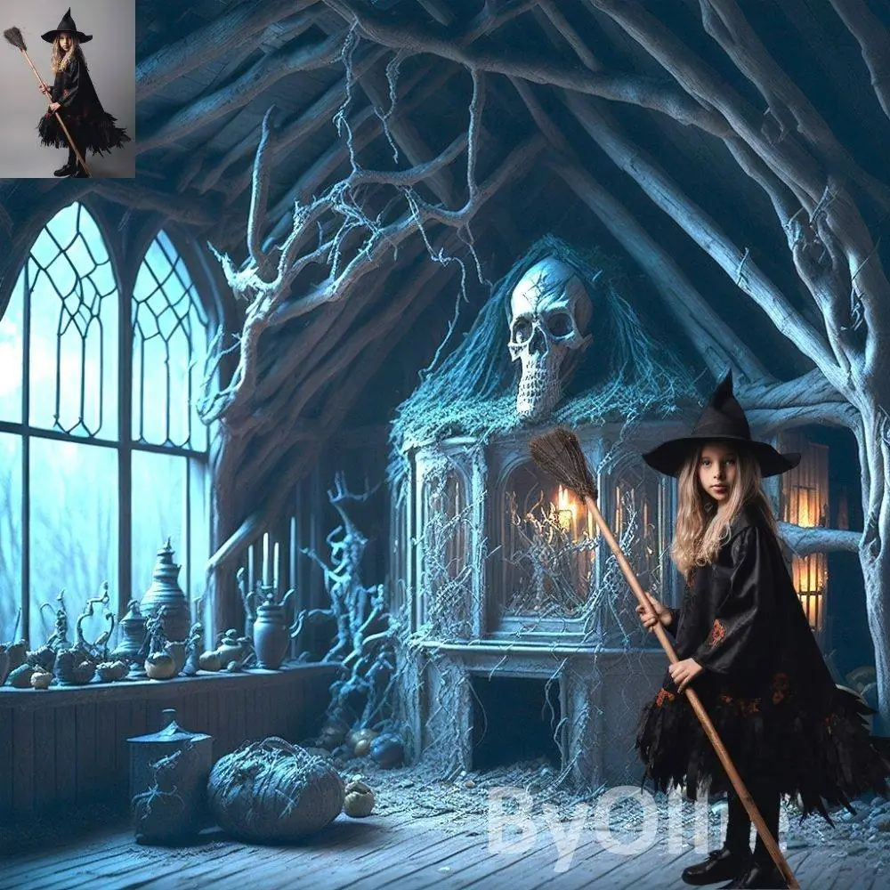 15 Haunted Creepy Halloween Scary Rooms Gothic Spooky Trick or Treat Studio CG Castle Digital Backdrops Pumpkin Backgrounds Photo Overlays - Image 2