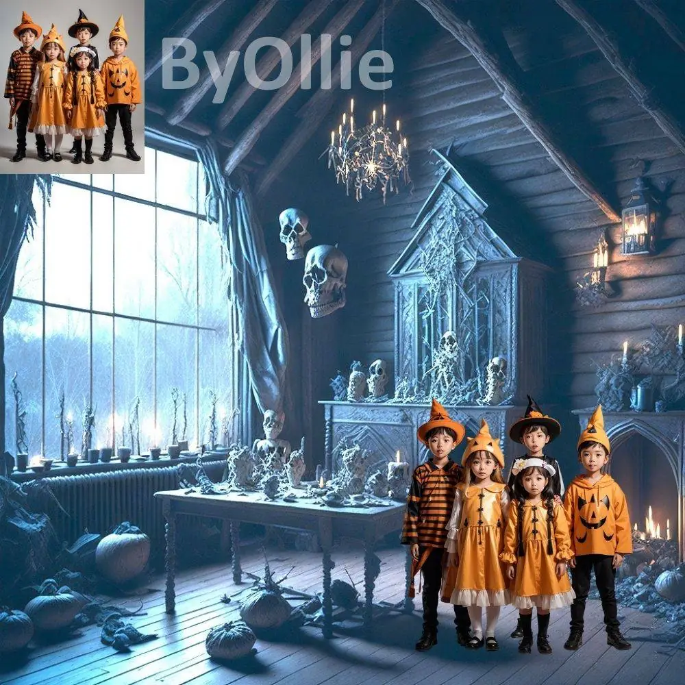 15 Haunted Creepy Halloween Scary Rooms Gothic Spooky Trick or Treat Studio CG Castle Digital Backdrops Pumpkin Backgrounds Photo Overlays - Image 6