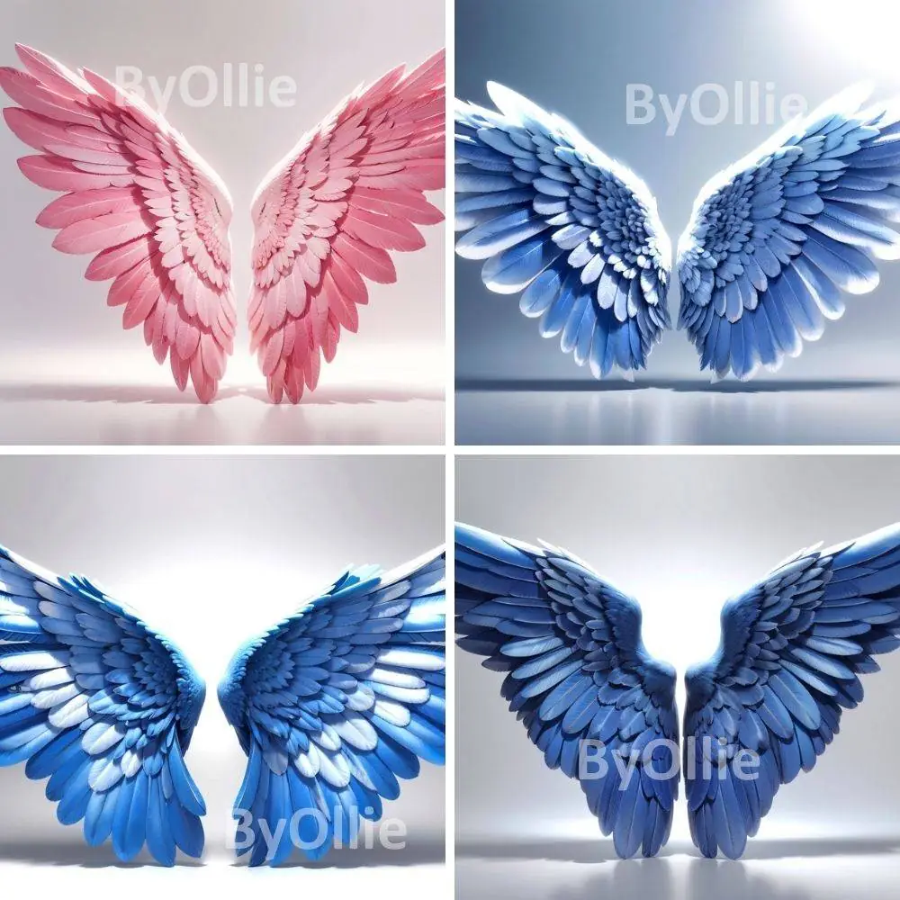 8 Gender Reveal Complete Mystery Beauty Beats Pink Blue Twin Baby ideas Pregnancy Pregnant Angel Wings Maternity Hip Hop Digital ! Backdrop! - Image 2
