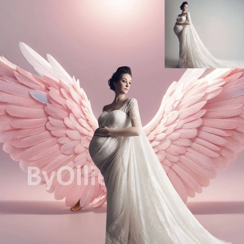 8 Gender Reveal Complete Mystery Beauty Beats Pink Blue Twin Baby ideas Pregnancy Pregnant Angel Wings Maternity Hip Hop Digital ! Backdrop! - Image 5