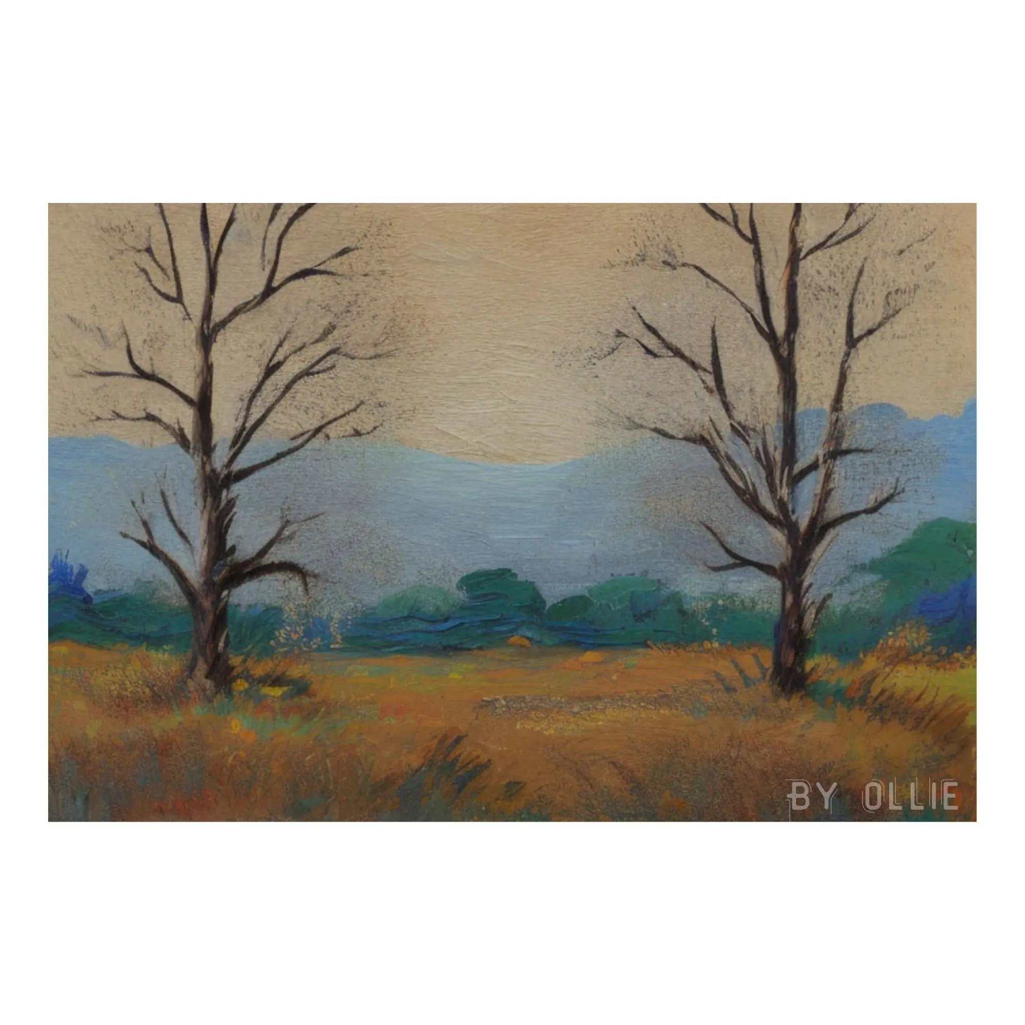 Minimalist Christmas Tree Wall Art | Neutral Holiday Decor | Rustic Print | PRINTABLE Digital | Oil Painting | Digital Painting Living Room - Image 2