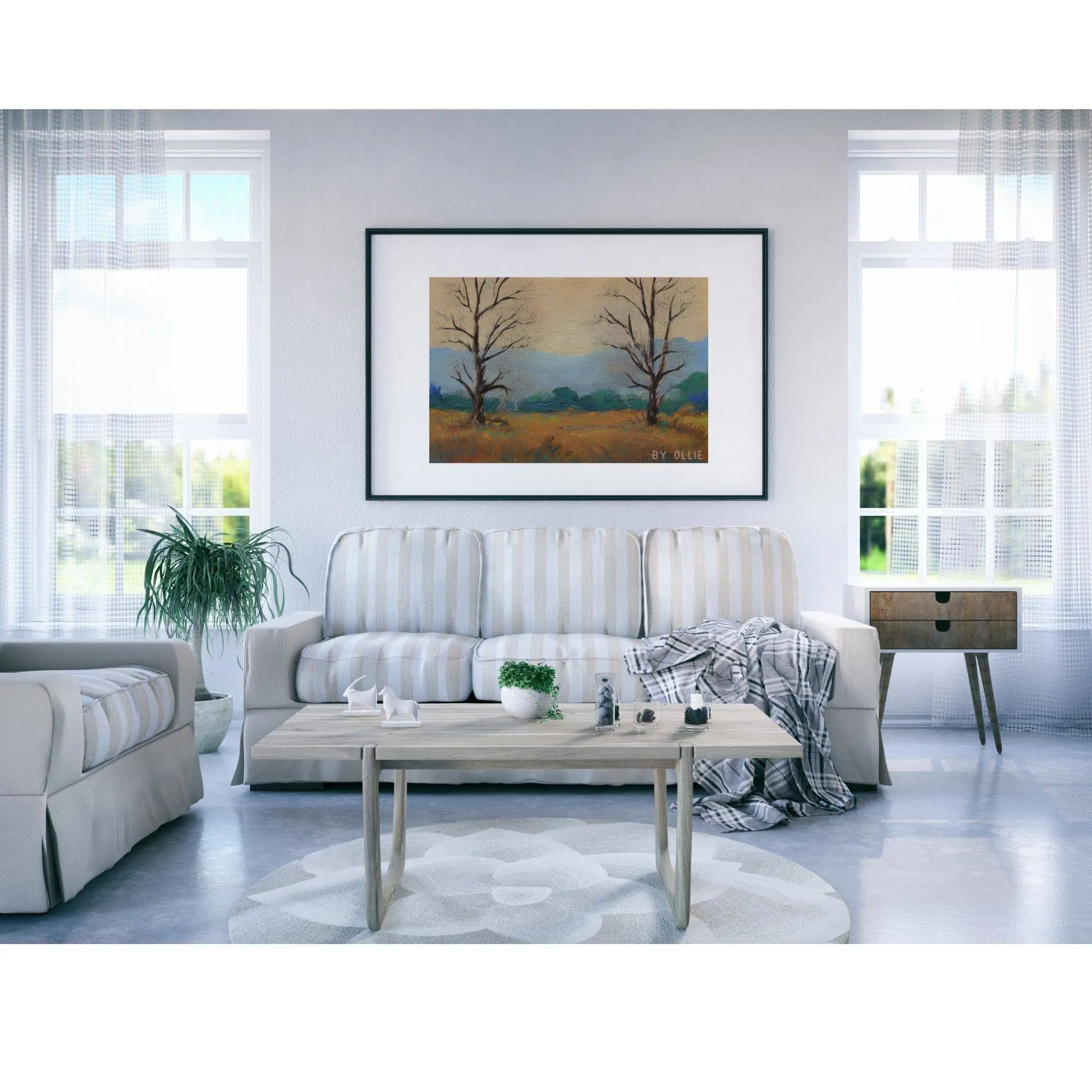 Minimalist Christmas Tree Wall Art | Neutral Holiday Decor | Rustic Print | PRINTABLE Digital | Oil Painting | Digital Painting Living Room - Image 3