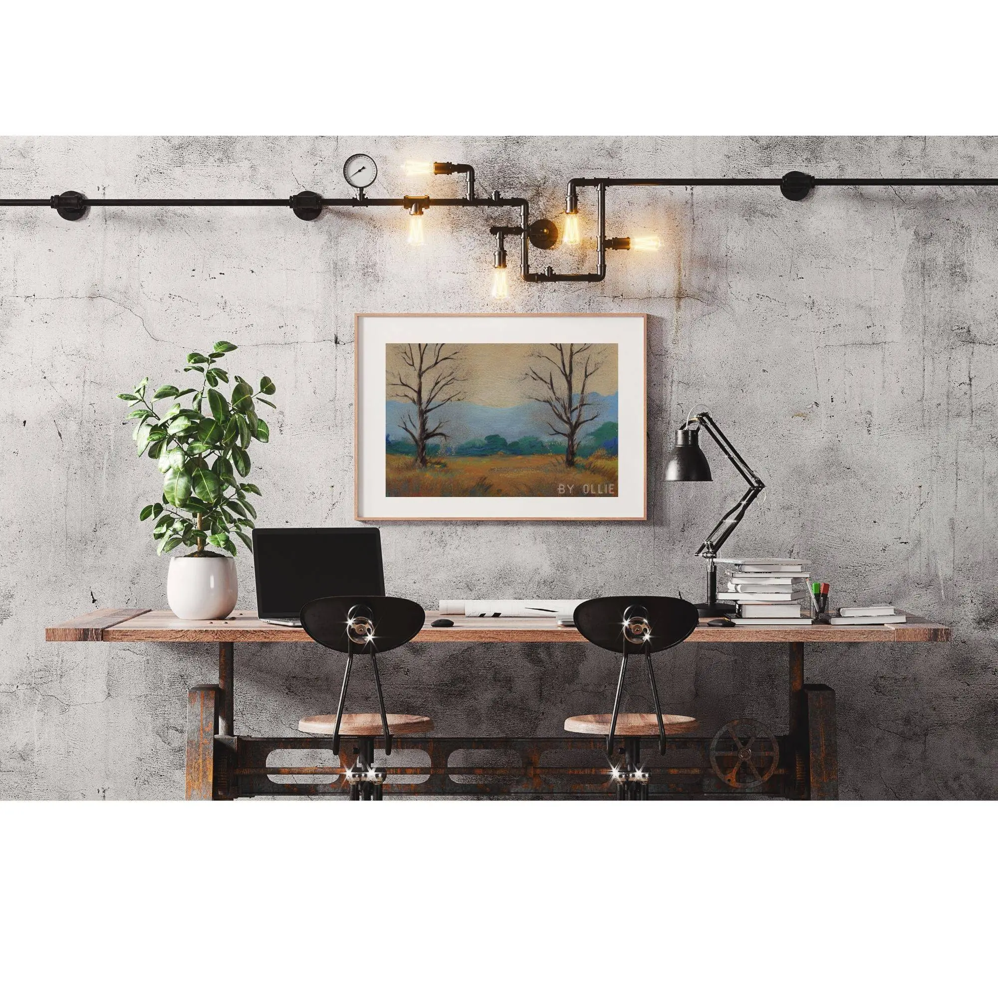 Minimalist Christmas Tree Wall Art | Neutral Holiday Decor | Rustic Print | PRINTABLE Digital | Oil Painting | Digital Painting Living Room - Image 5